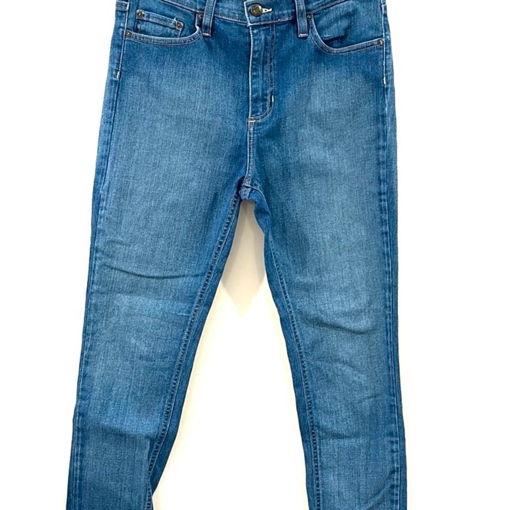 Free People Cottage Core Straight Leg Blue Jeans size 29, 98% Cotton/2% Spandex - Picture 6 of 13